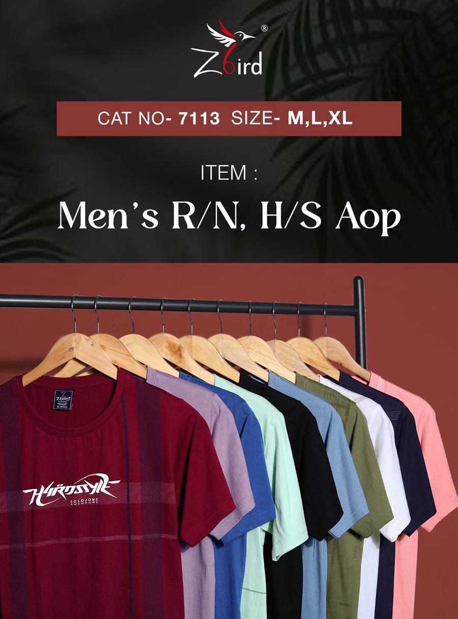 Cat No 7113 Z Bird Cotton Mens Tshirts Wholesaler India