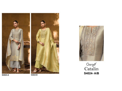 Catalin 4024 Ganga Premium Bemberg Plazzo Style Suits Manufacturer Ahmedabad