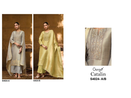 Catalin 4024 Ganga Premium Bemberg Plazzo Style Suits Manufacturer Ahmedabad