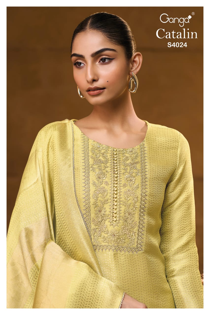 Catalin 4024 Ganga Premium Bemberg Plazzo Style Suits Manufacturer Ahmedabad