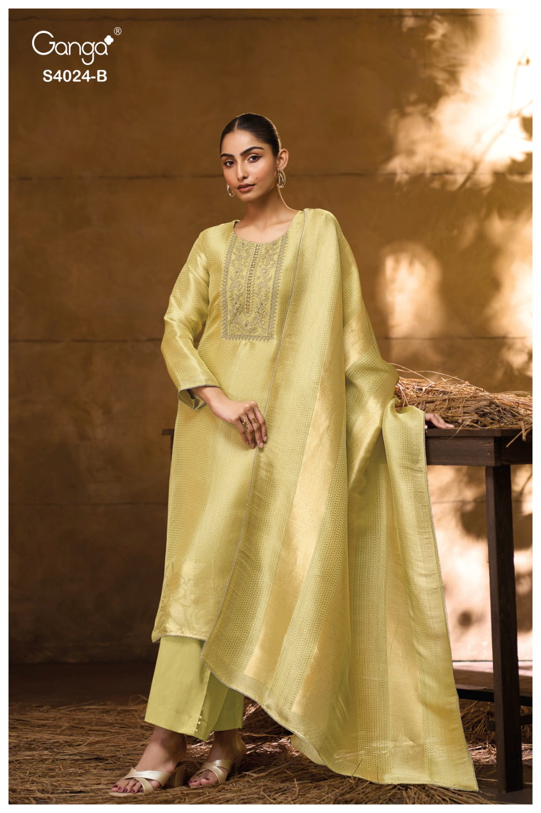 Catalin 4024 Ganga Premium Bemberg Plazzo Style Suits Manufacturer Ahmedabad