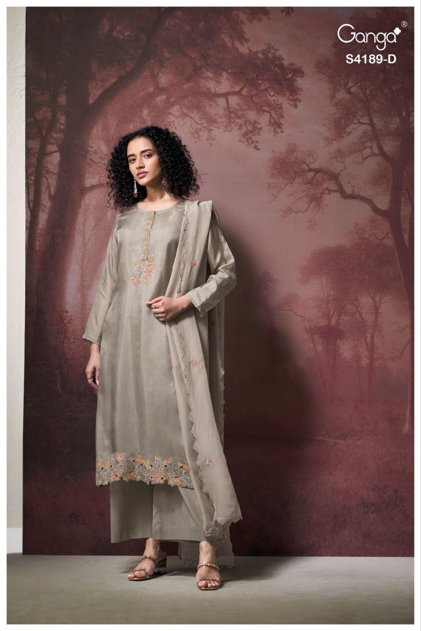 Caysa S4189 Ganga Bemberg Silk Plazzo Style Suits Supplier Ahmedabad