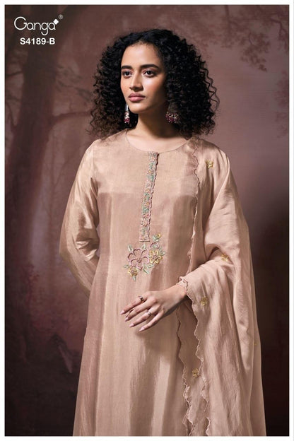 Caysa S4189 Ganga Bemberg Silk Plazzo Style Suits Supplier Ahmedabad