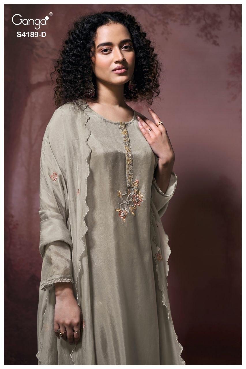 Caysa S4189 Ganga Bemberg Silk Plazzo Style Suits Supplier Ahmedabad