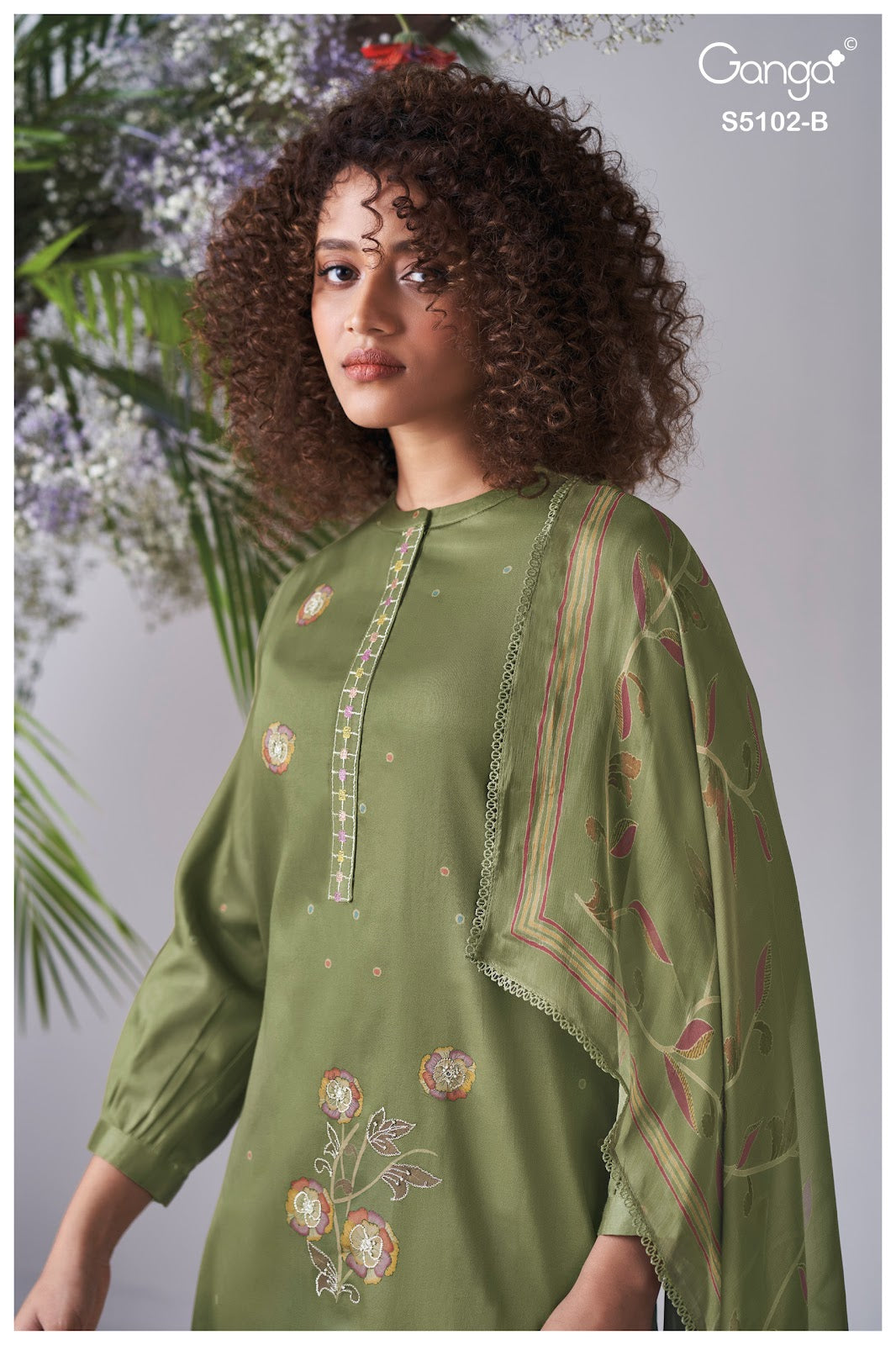 Cazira S5102 Ganga Cotton Satin Pant Style Suits Wholesale Rate