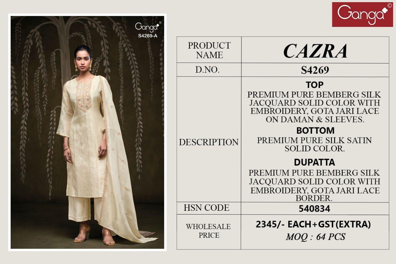Cazra 4269 Ganga Pure Bemberg Pant Style Suits Supplier India
