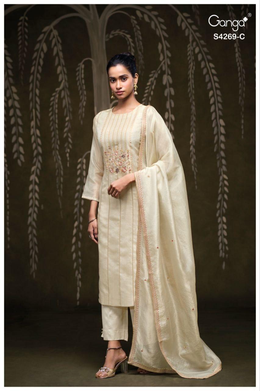 Cazra 4269 Ganga Pure Bemberg Pant Style Suits Supplier India