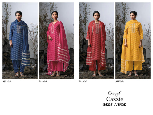 Cazzie S5237 Ganga Cotton Satin Pant Style Suits Manufacturer Gujarat