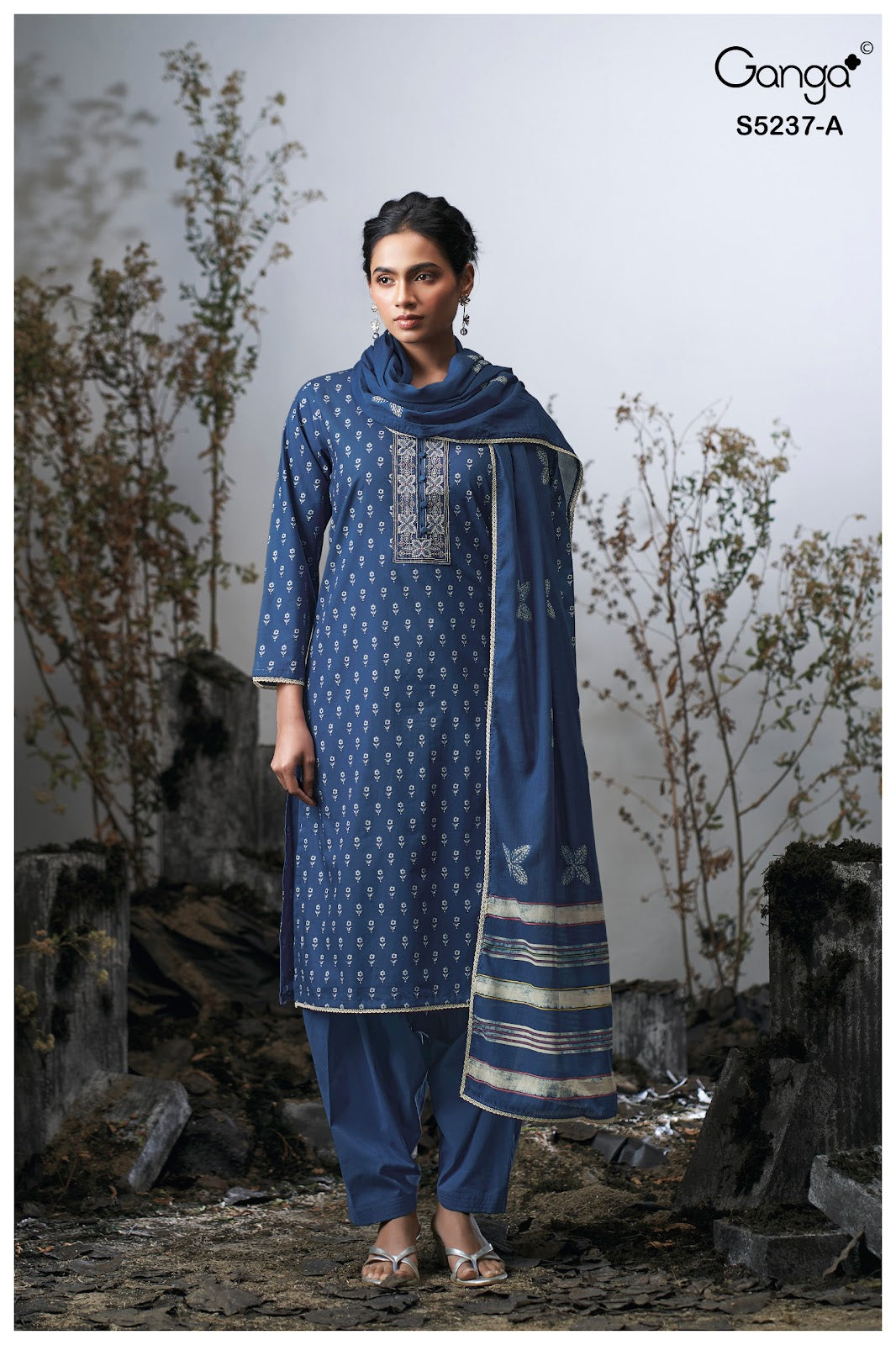 Cazzie S5237 Ganga Cotton Satin Pant Style Suits Manufacturer Gujarat