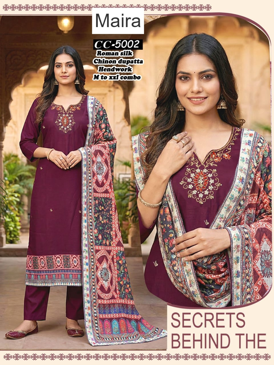 Cc 5001-5007 Maira Roman Silk Readymade Pant Style Suits Exporter Ahmedabad