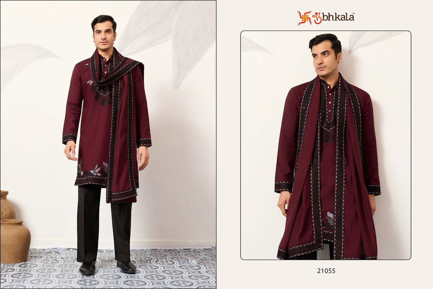Celebration Drape Shubhkala Viscose Silk Mens Kurta Dupatta Wholesale Price