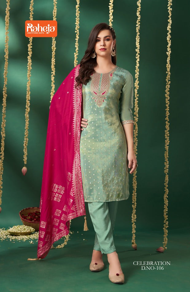 Celebration Raheja Tissue Pant Style Suits Supplier