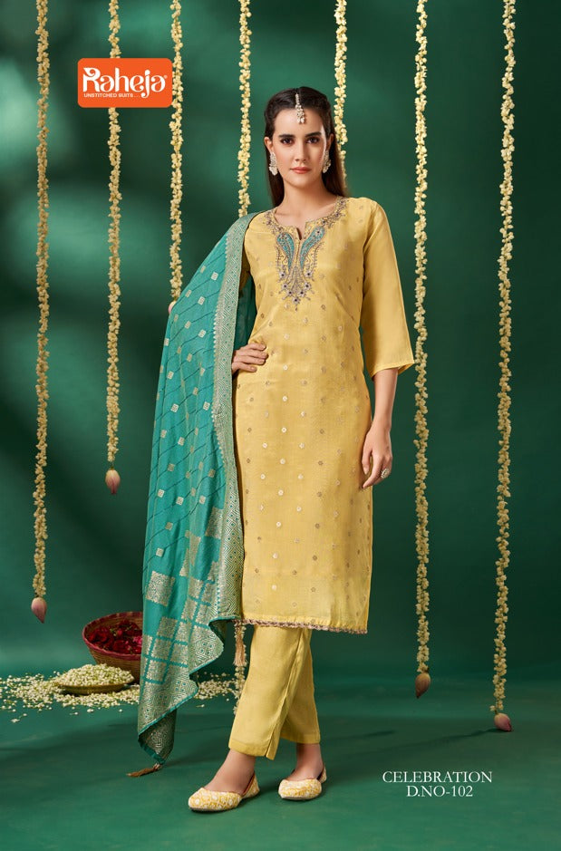 Celebration Raheja Tissue Pant Style Suits Supplier
