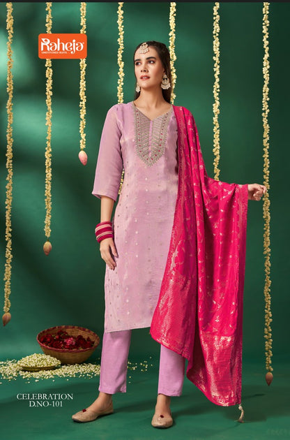 Celebration Raheja Tissue Pant Style Suits Supplier