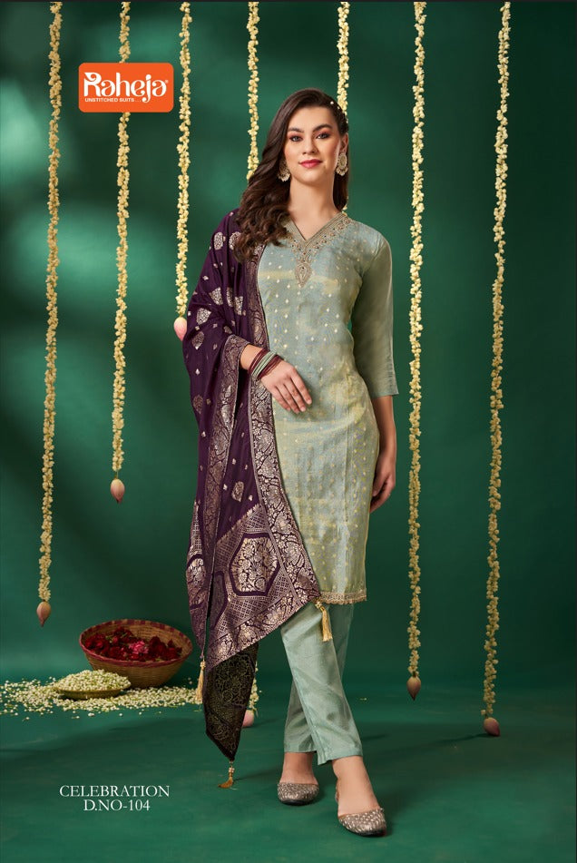 Celebration Raheja Tissue Pant Style Suits Supplier