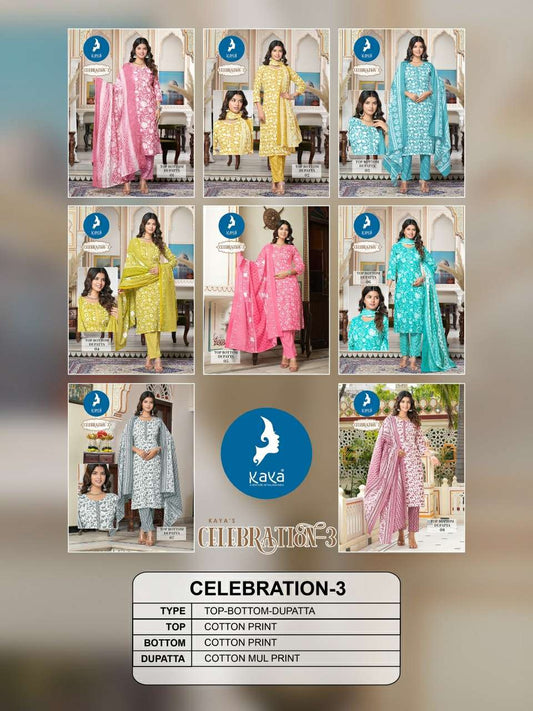 Celebration Vol 3 Kaya Cotton Readymade Pant Style Suits Manufacturer