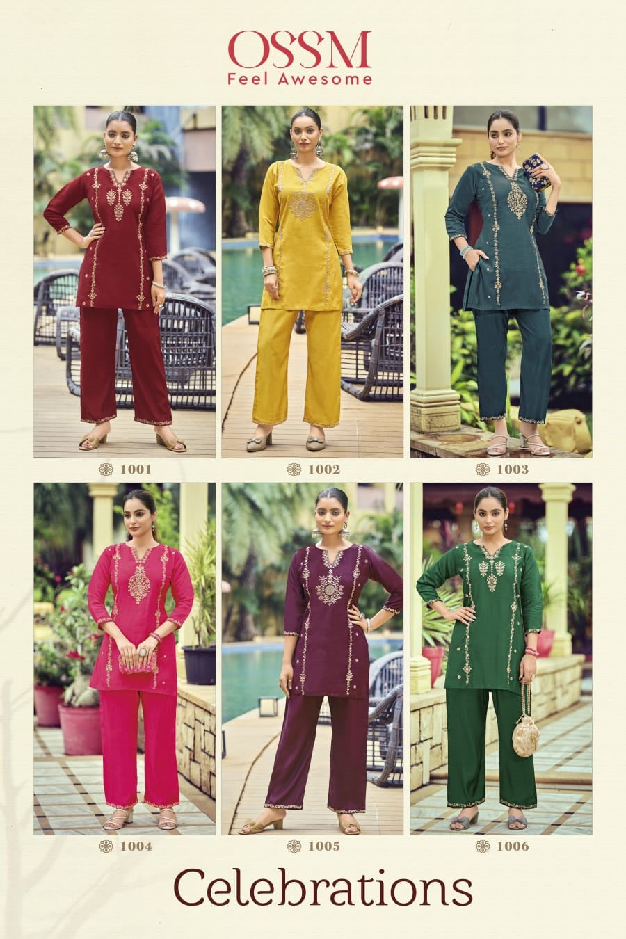 Celebrations Rakhi Special Ossm Roman Silk Co Ord Set Supplier India