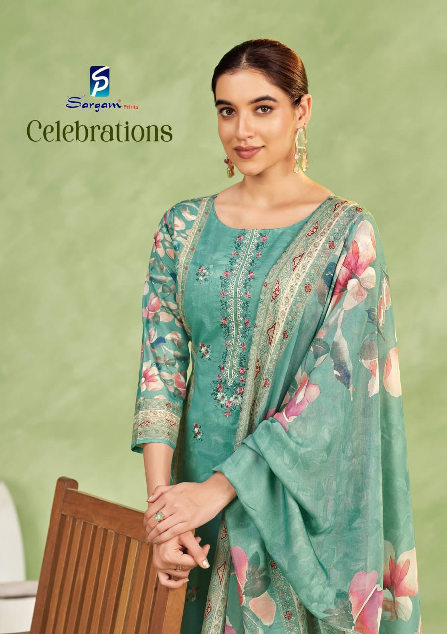 Celebrations Sargam Prints Cambric Pant Style Suits Wholesaler