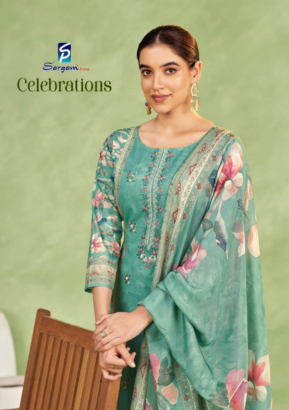 Celebrations Sargam Prints Cambric Pant Style Suits Wholesaler
