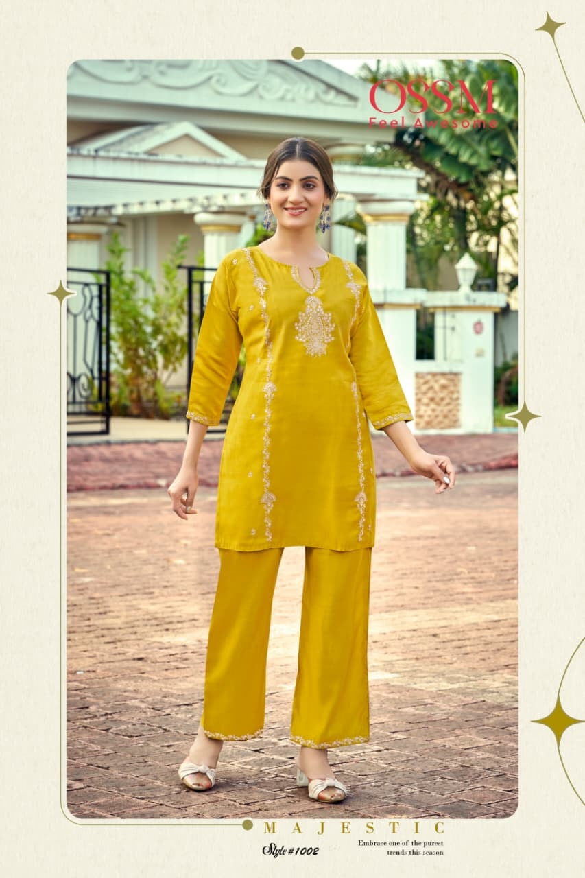 Celebration Vol 2 Ossm Roman Silk Co Ord Set Wholesale Rate