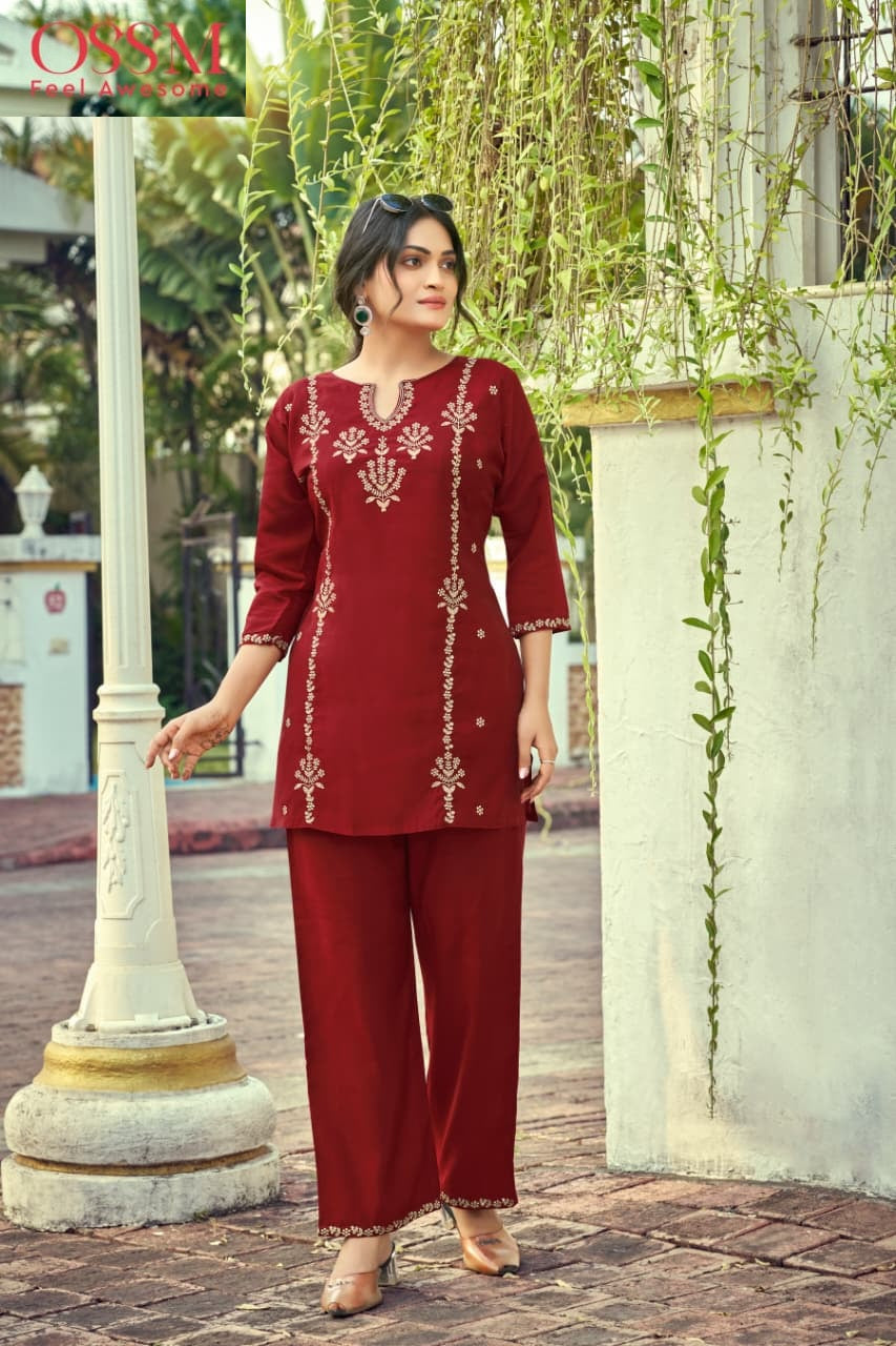 Celebration Vol 2 Ossm Roman Silk Co Ord Set Wholesale Rate