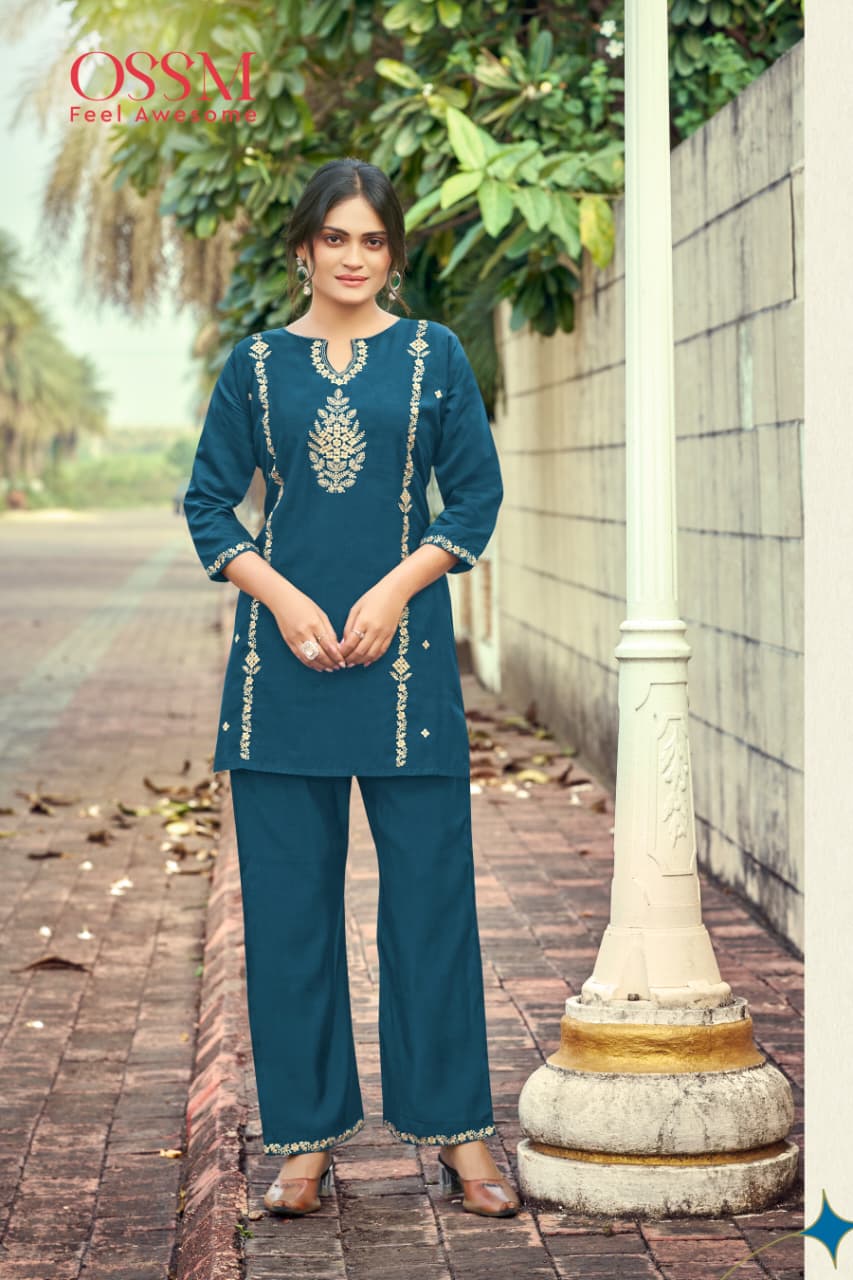 Celebration Vol 2 Ossm Roman Silk Co Ord Set Wholesale Rate