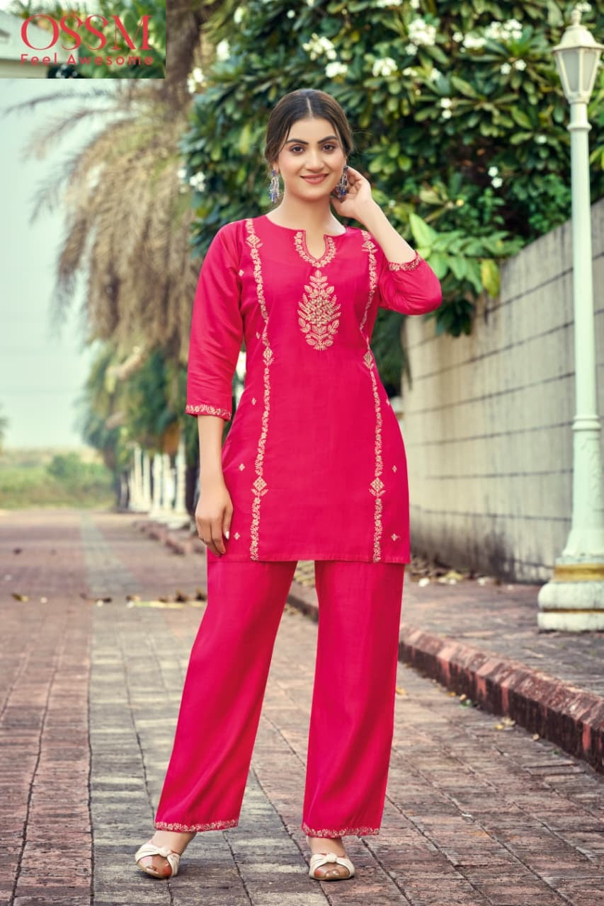 Celebration Vol 2 Ossm Roman Silk Co Ord Set Wholesale Rate