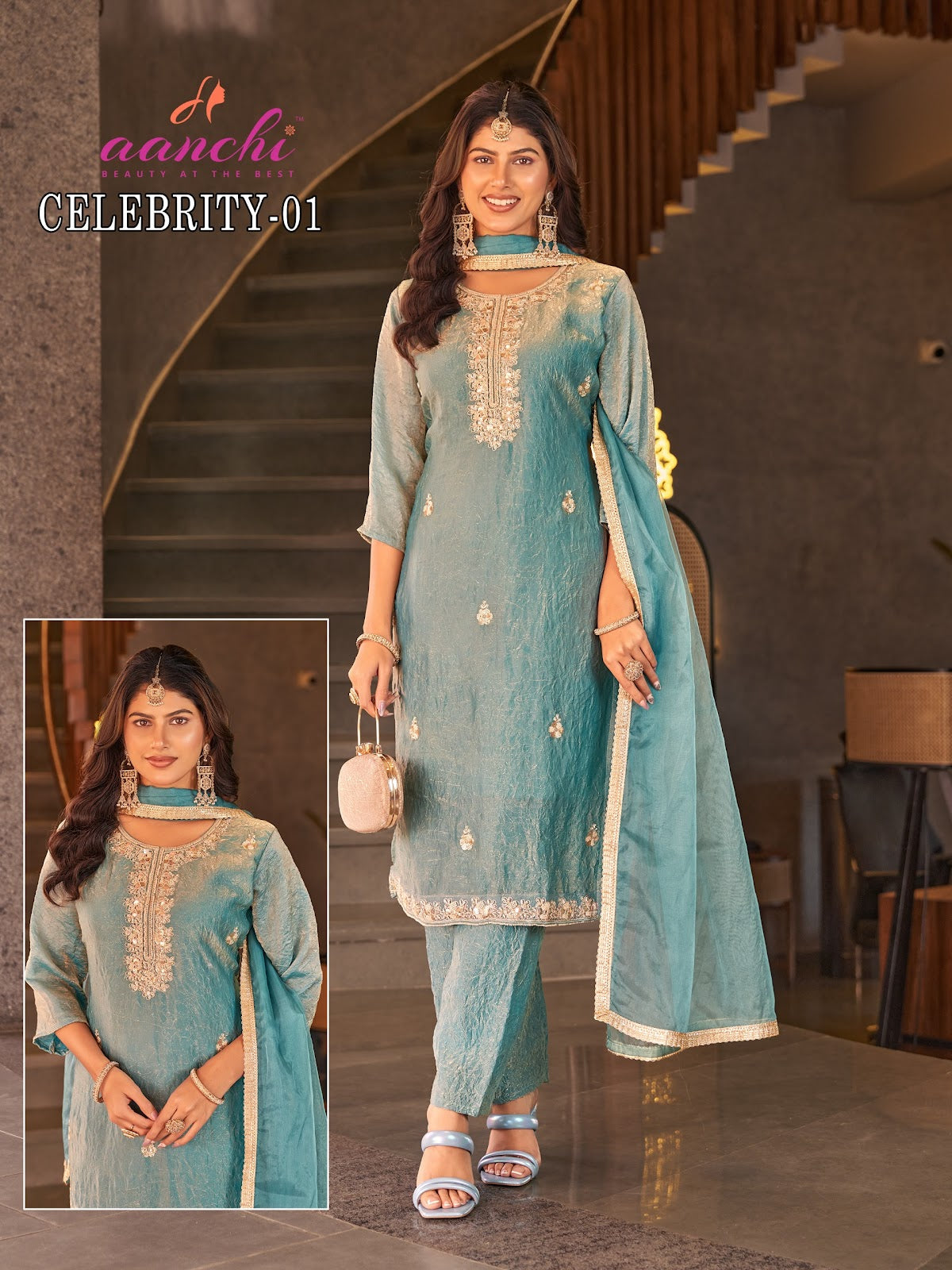 Celebrity Aanchi Fandy Readymade Pant Style Suits Exporter Gujarat