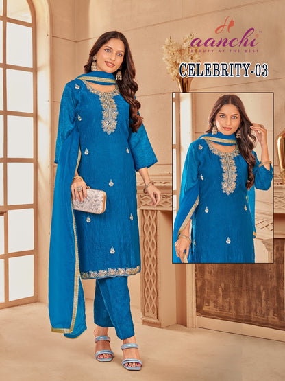 Celebrity Aanchi Fandy Readymade Pant Style Suits Exporter Gujarat