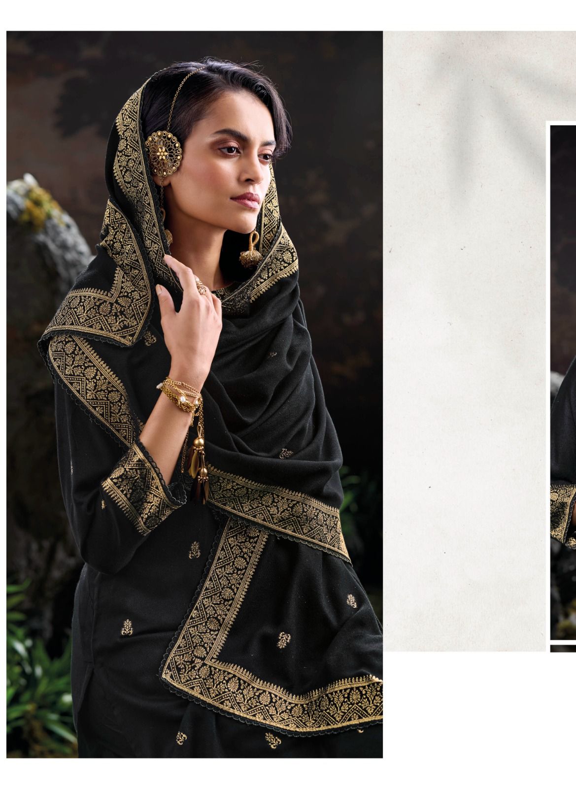 Celeste Ganga Jacquard Pashmina Suits Wholesale Price