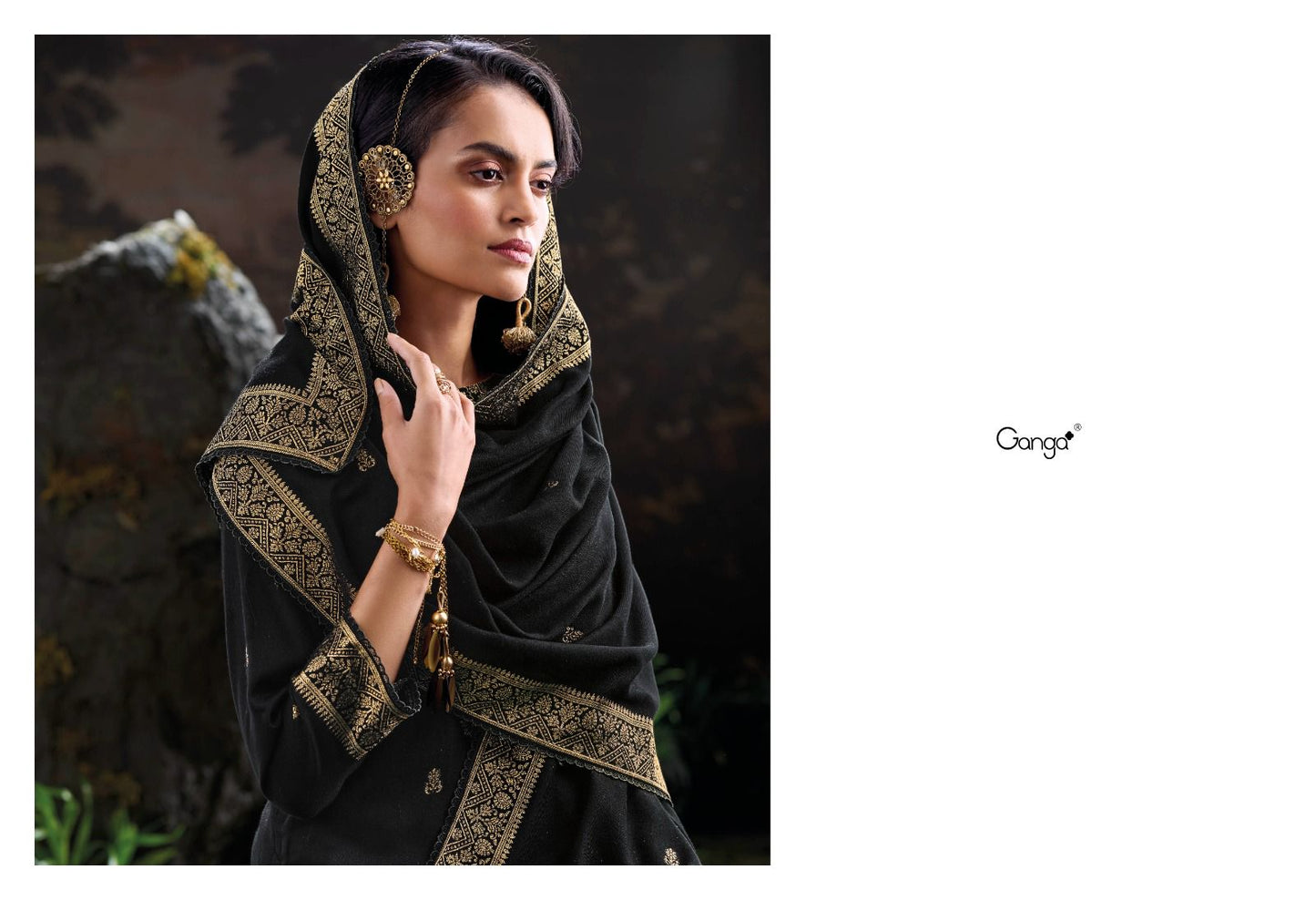 Celeste Ganga Jacquard Pashmina Suits Wholesale Price