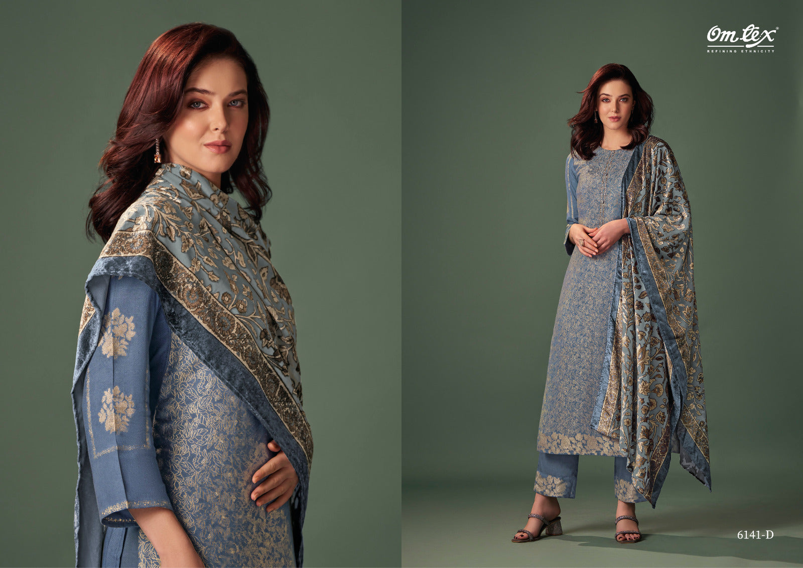 Celestic Omtex Jacquard Pashmina Suits Wholesale Rate