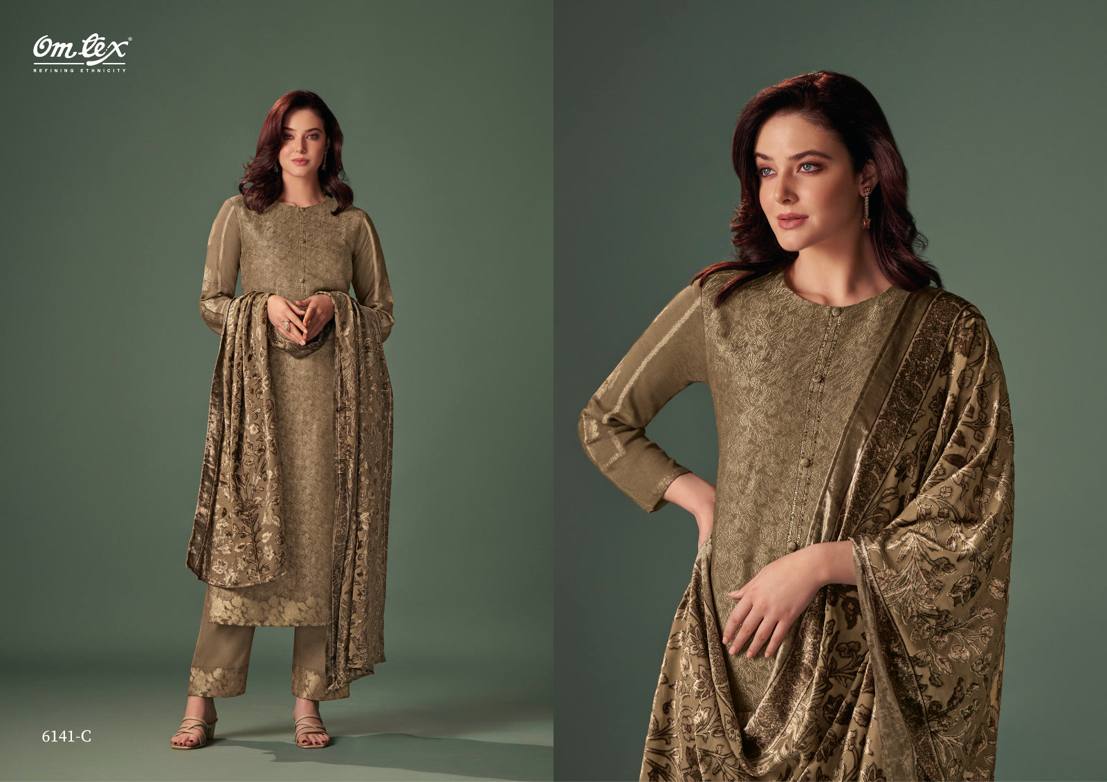 Celestic Omtex Jacquard Pashmina Suits Wholesale Rate