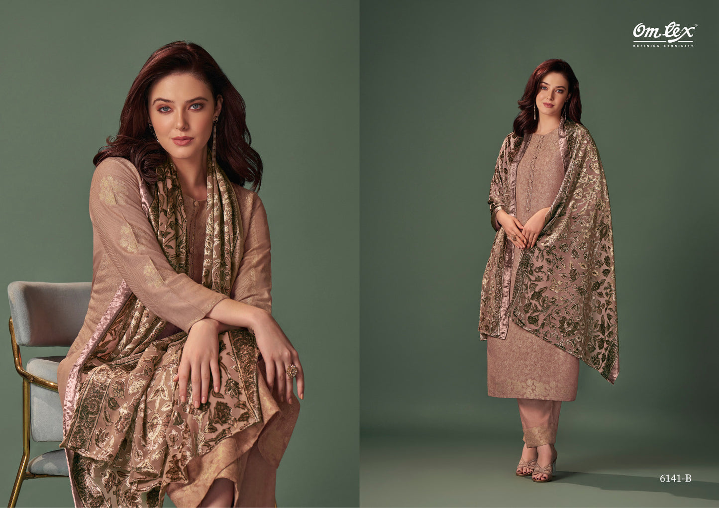 Celestic Omtex Jacquard Pashmina Suits Wholesale Rate