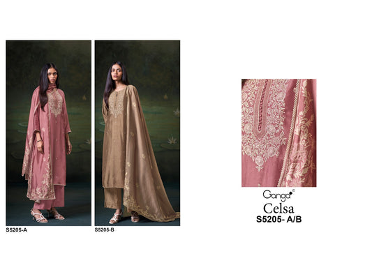 Celsa S5205 Ganga Russian Silk Plazzo Style Suits Supplier