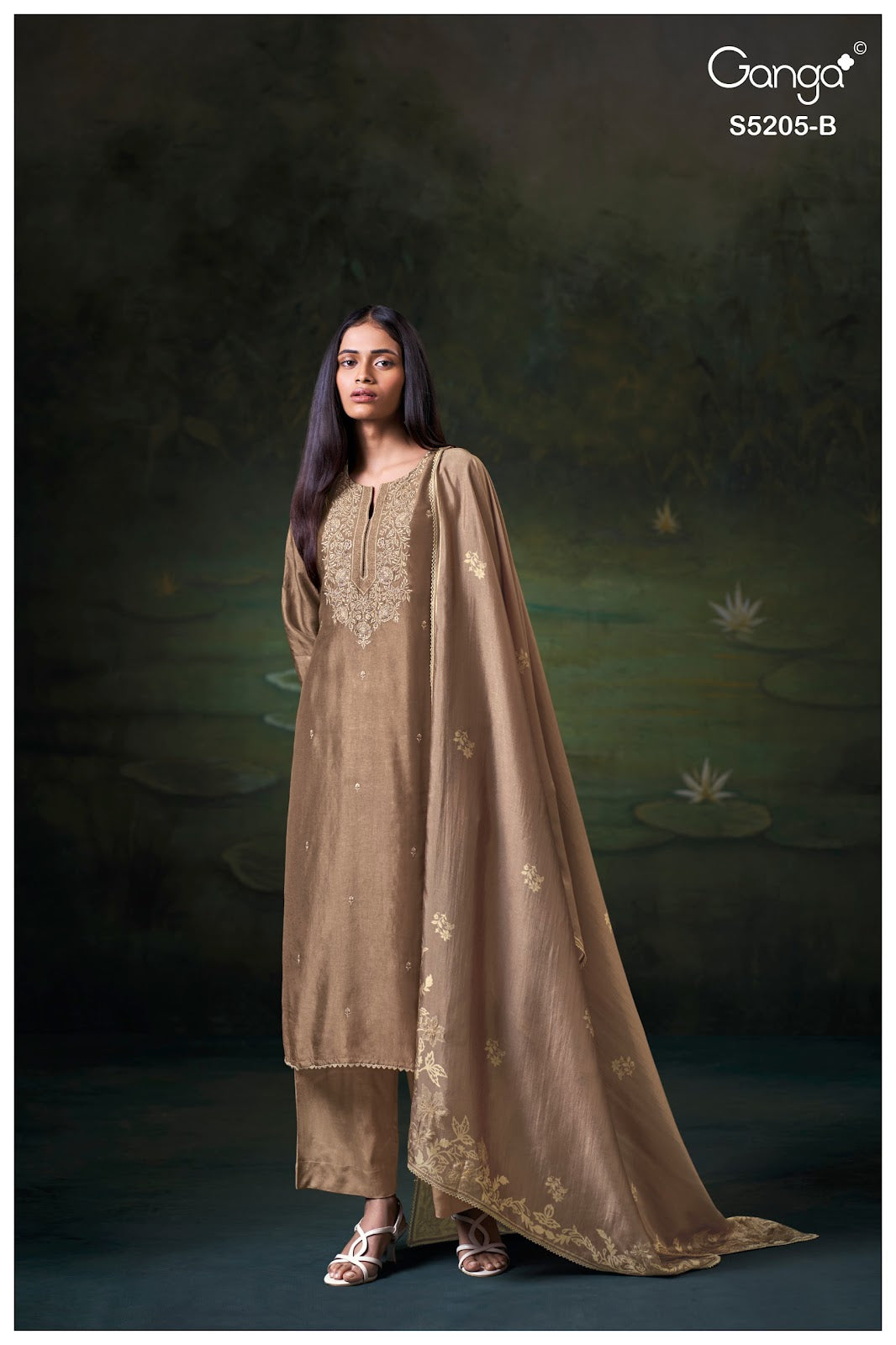 Celsa S5205 Ganga Russian Silk Plazzo Style Suits Supplier