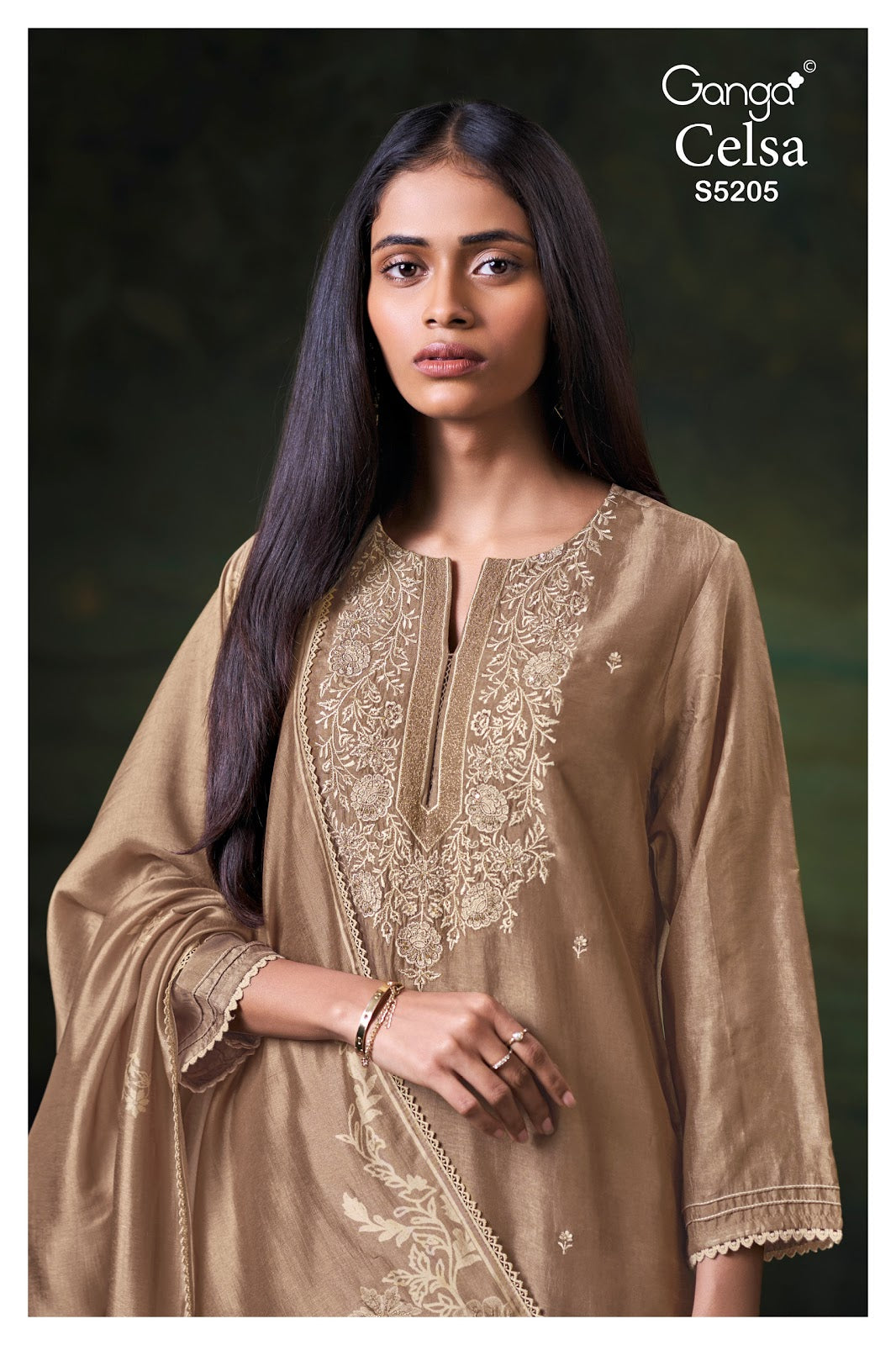 Celsa S5205 Ganga Russian Silk Plazzo Style Suits Supplier