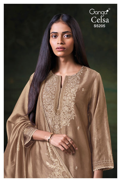 Celsa S5205 Ganga Russian Silk Plazzo Style Suits Supplier