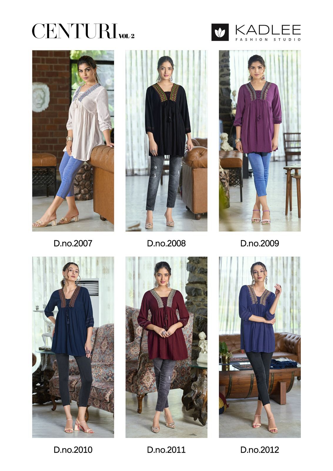 Centuri Vol 2 Kadlee Rayon Designer Long Top Manufacturer Gujarat