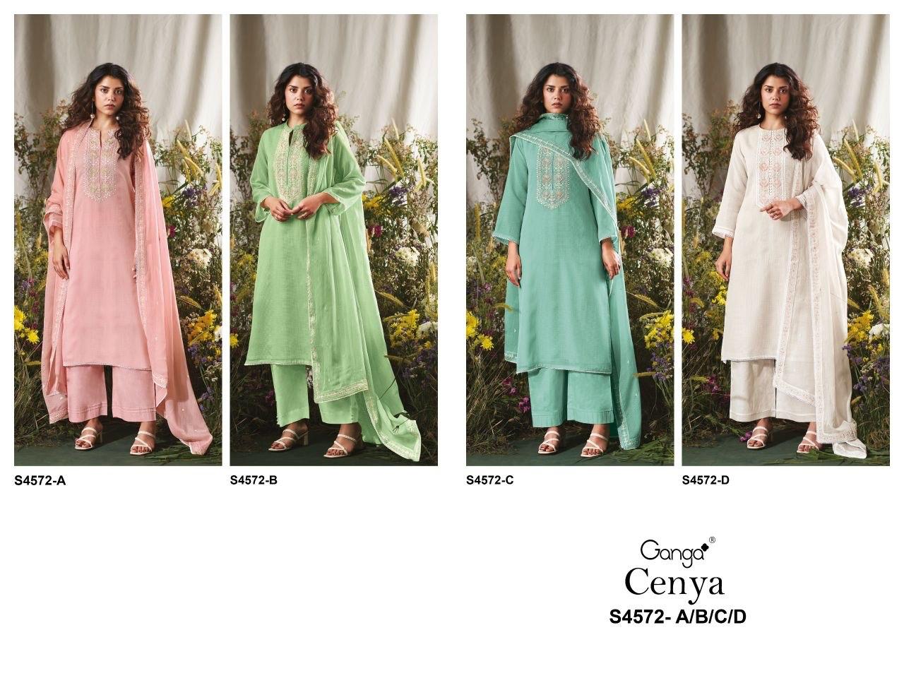 Cenya 4572 Ganga Bemberg Pant Style Suits Wholesale