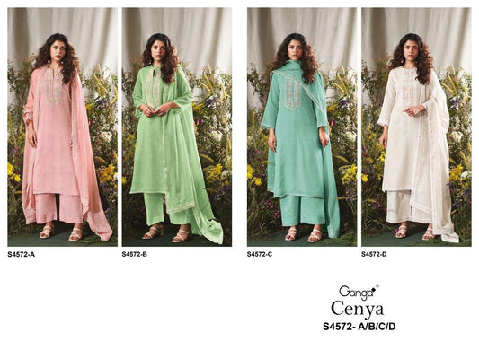 Cenya 4572 Ganga Bemberg Pant Style Suits Wholesale