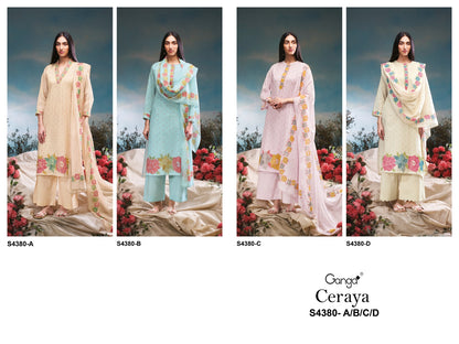 Ceraya 4380 Ganga Mul Plazzo Style Suits Wholesale Rate