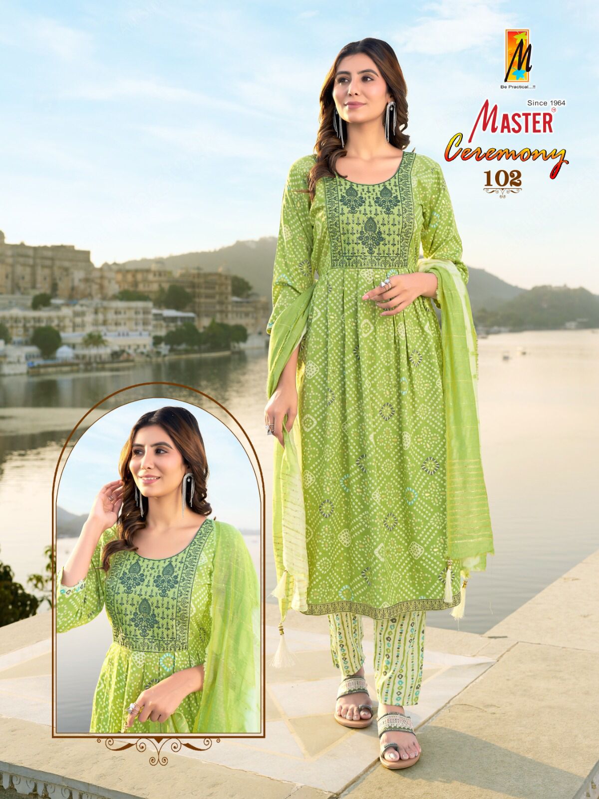 Ceremony Master Capsule Print Readymade Anarkali Suits Manufacturer Ahmedabad