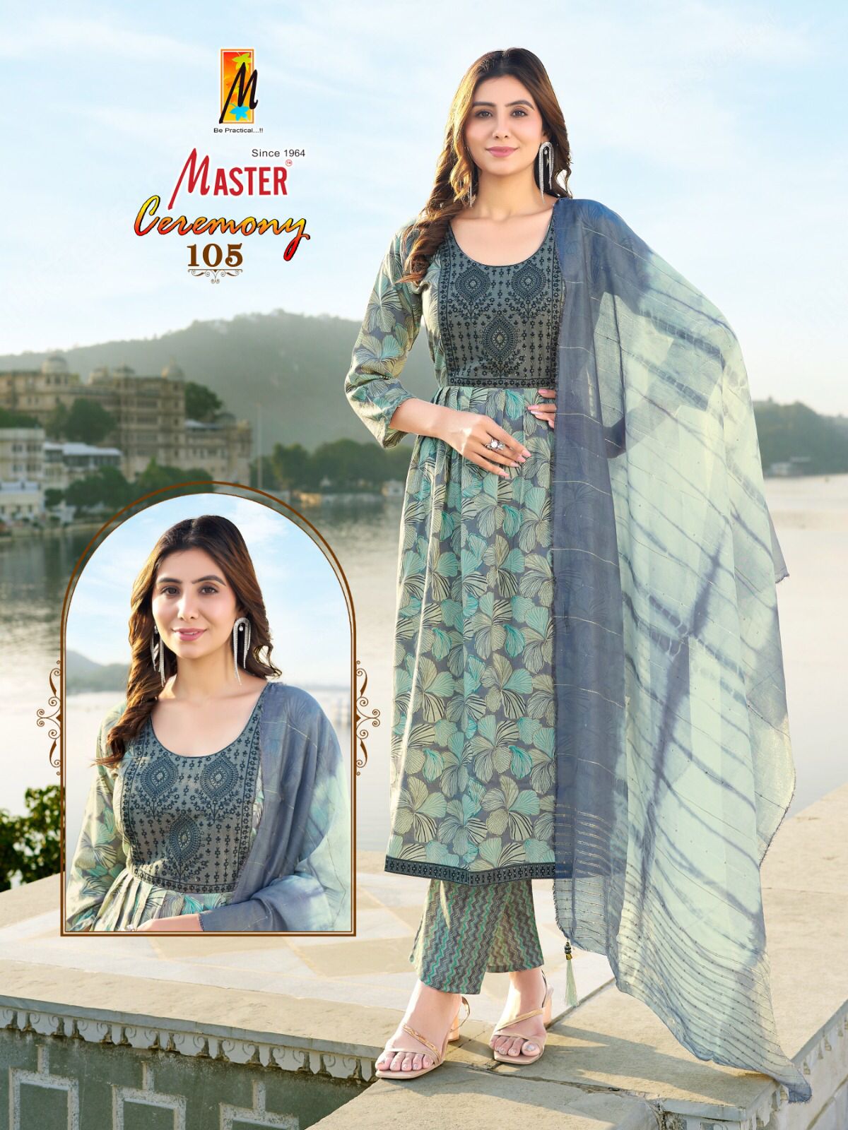 Ceremony Master Capsule Print Readymade Anarkali Suits Manufacturer Ahmedabad