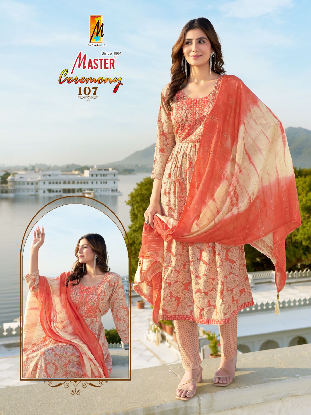 Ceremony Master Capsule Print Readymade Anarkali Suits Manufacturer Ahmedabad
