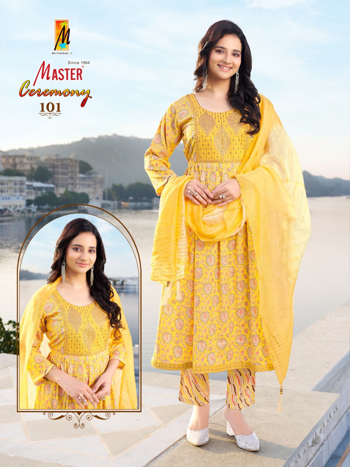 Ceremony Master Capsule Print Readymade Anarkali Suits Manufacturer Ahmedabad