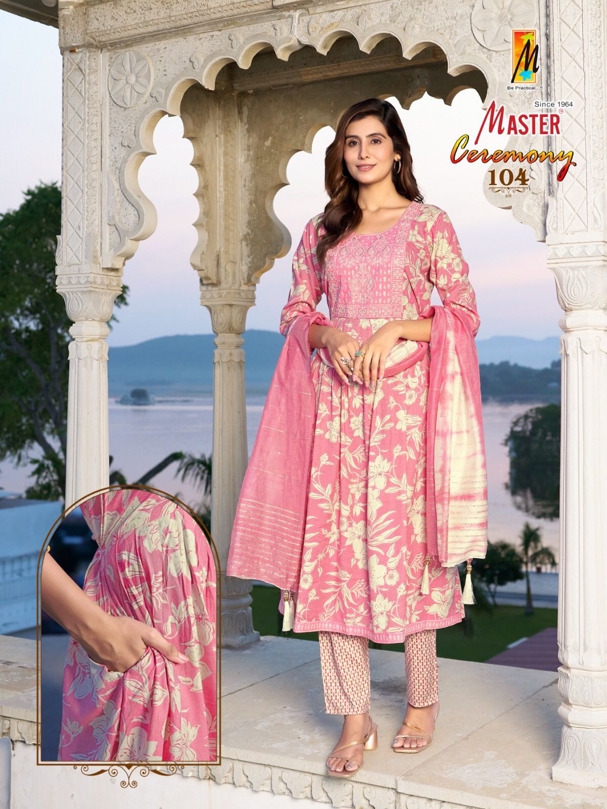 Ceremony Master Capsule Print Readymade Anarkali Suits Manufacturer Ahmedabad