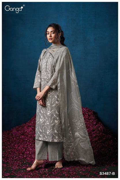 Ceria 3487 Ganga Premium Cotton Plazzo Style Suits Manufacturer Gujarat