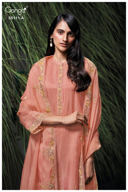 Cevina S5111 Ganga Habutai Silk Plazzo Style Suits Wholesale Price