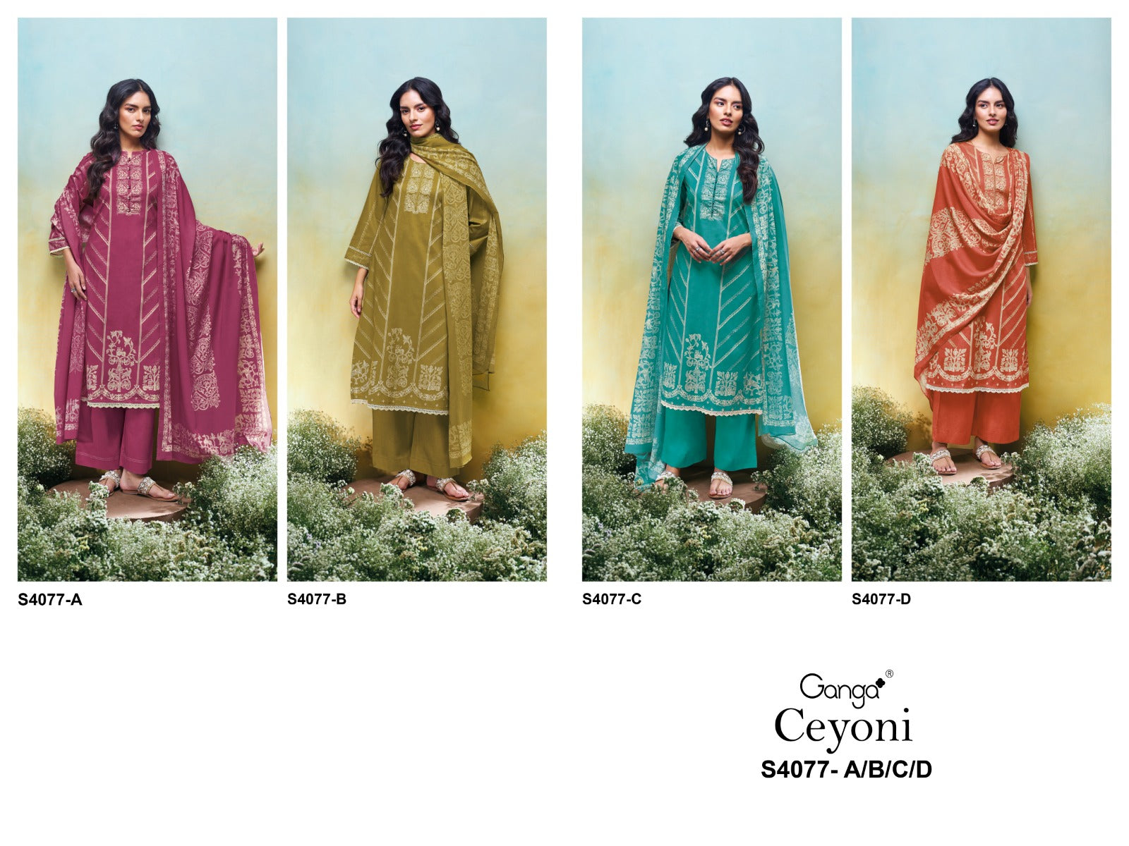 Ceyoni 4077 Ganga Pashmina Suits Wholesale Price